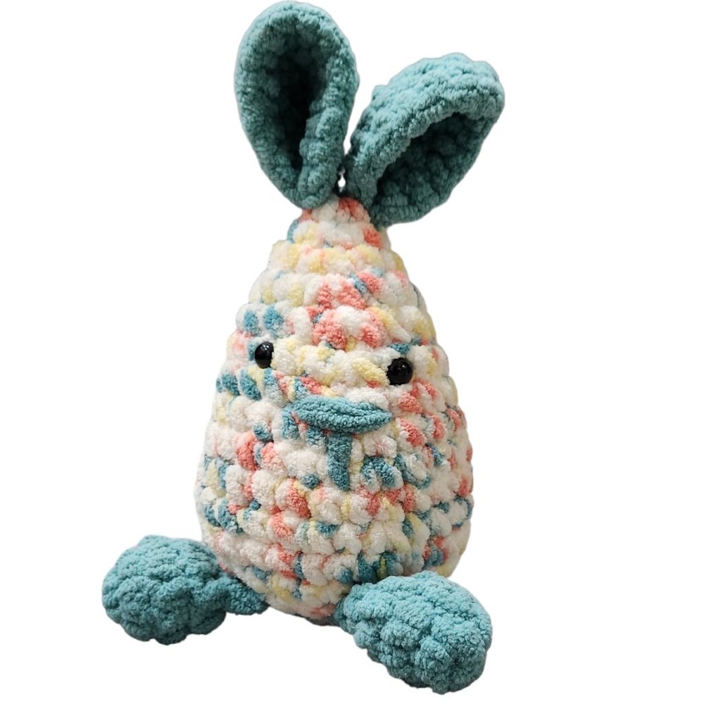 Handmade Crochet Colorful Egg Bunny Plush Stuffed Animal Amirugumi